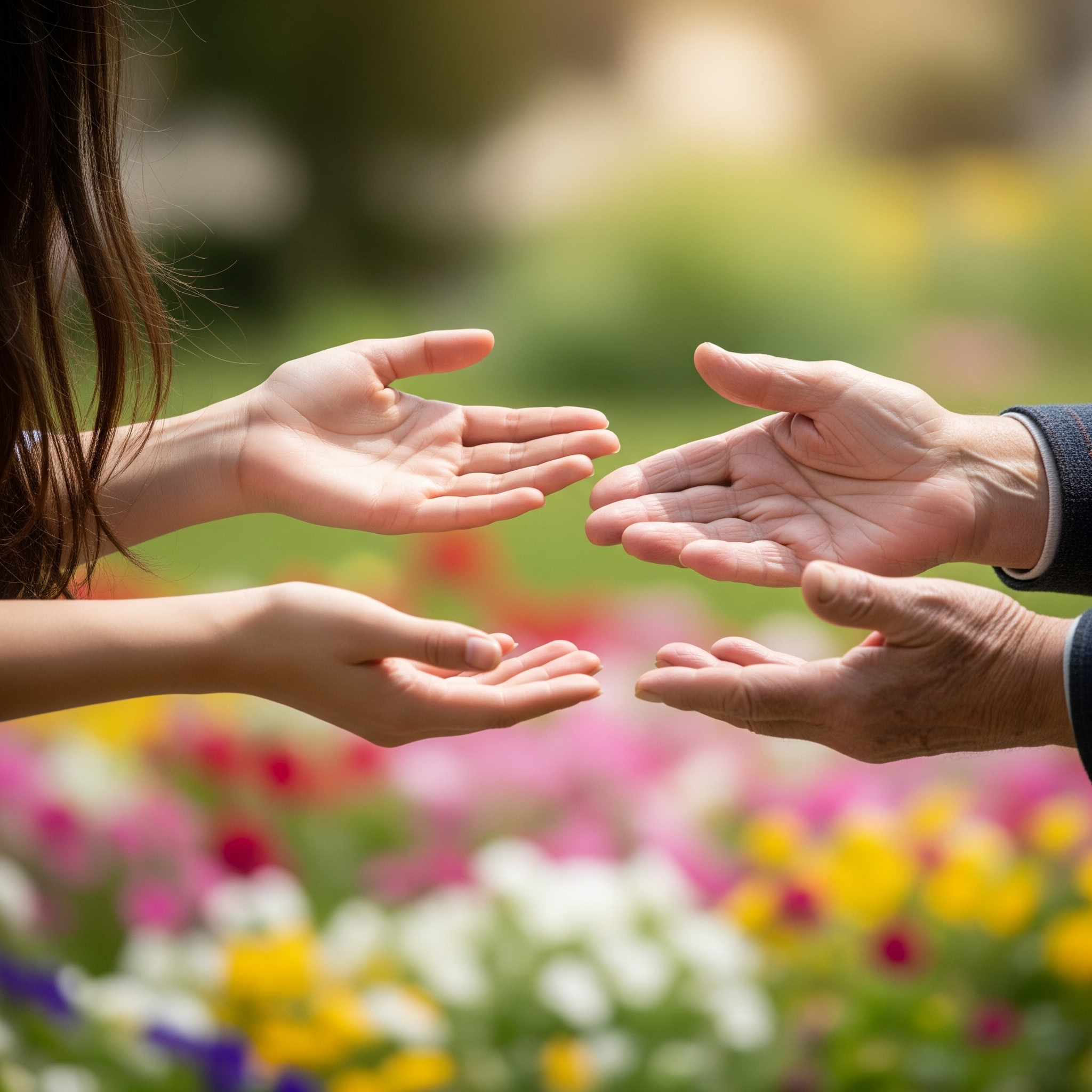 Manos extendidas en señal de bienvenida